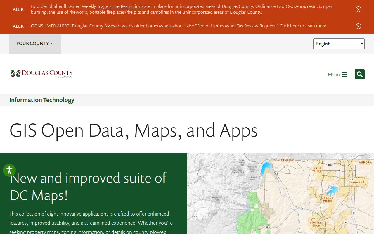 Douglas County neighbors GIS parcel map and adjacent property layers