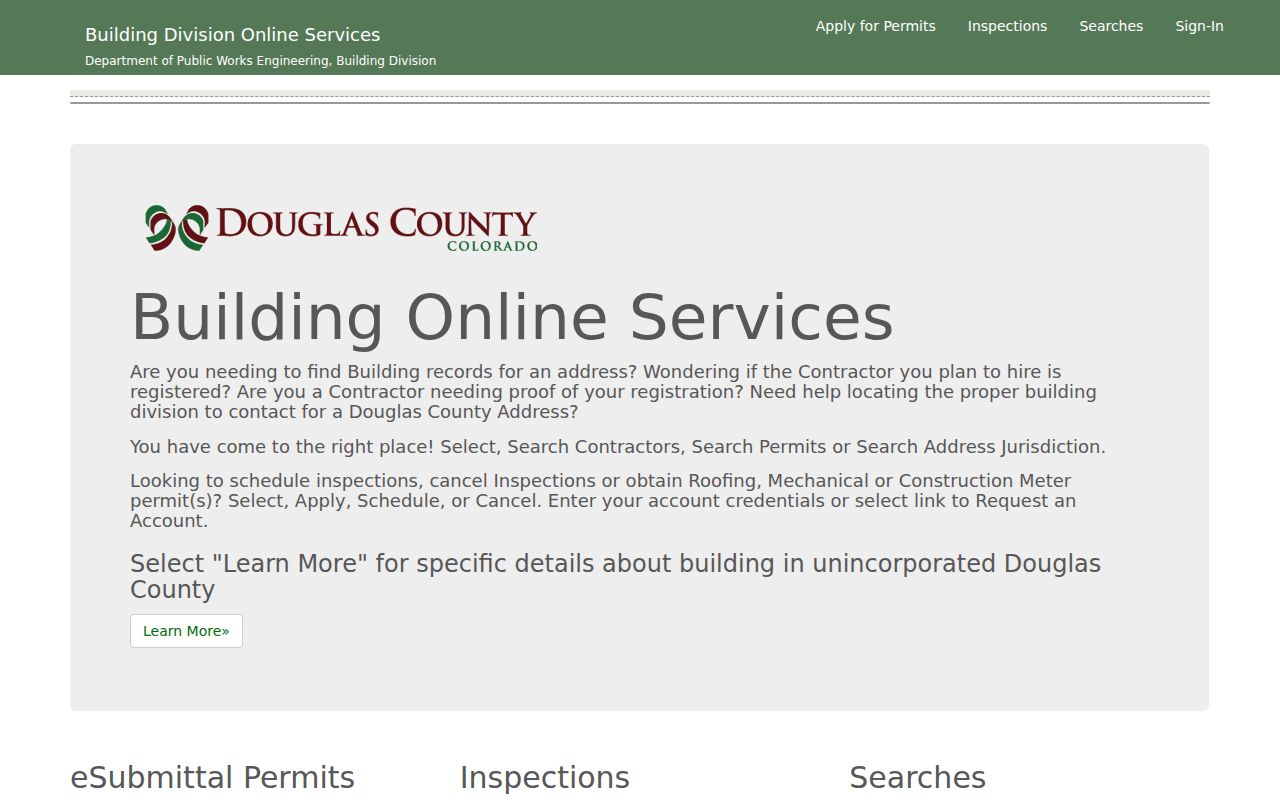 Douglas County street directory building permits and documents search