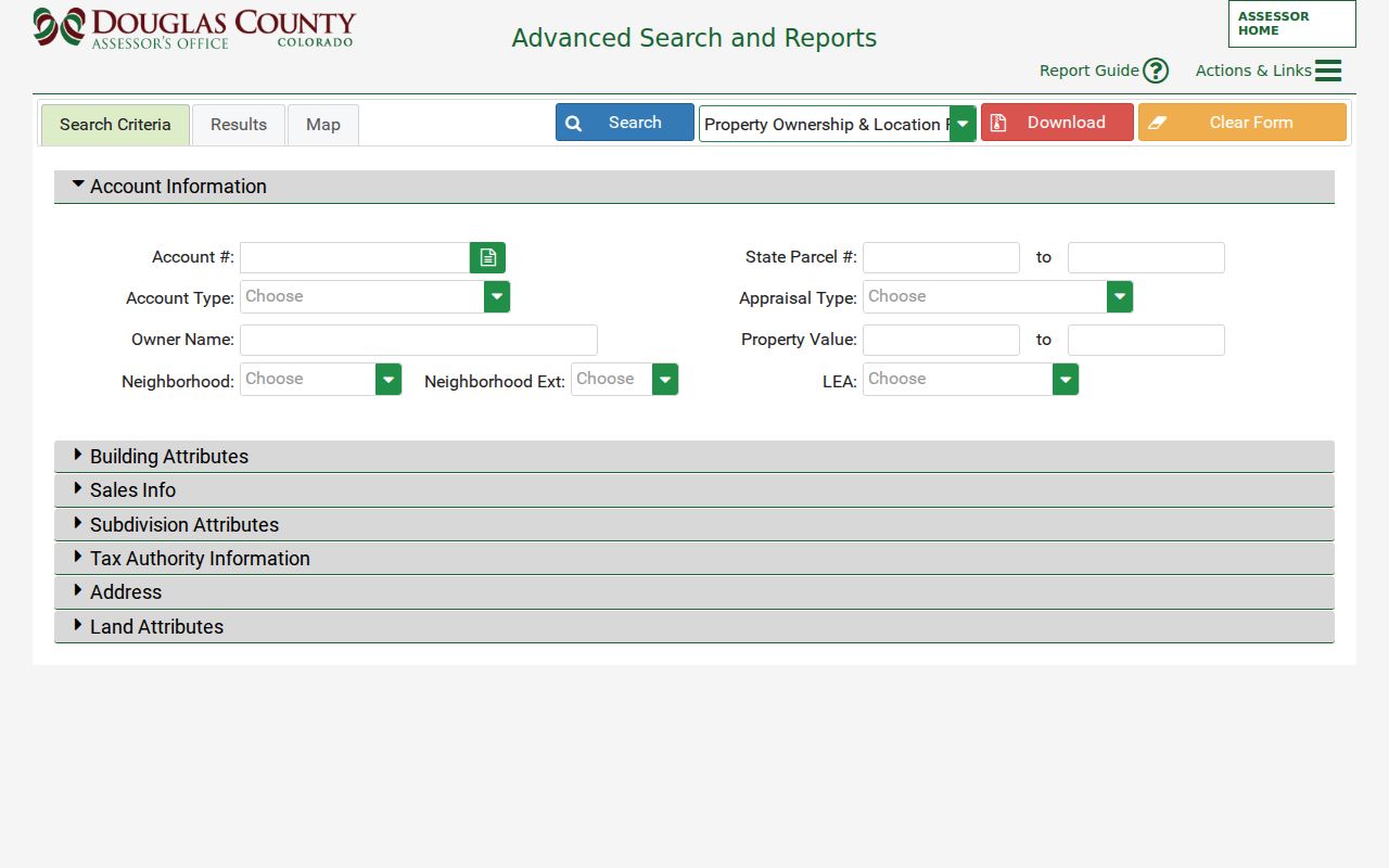Douglas County ZIP code directory Assessor Advanced Search ZIP filter